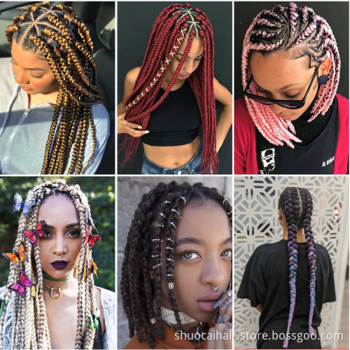 Crochet Braiding hair 41 inch Jumbo Extensions Synthetic Braid Hair Extensions For Women Ombre Two Tone Color colored hair wicks